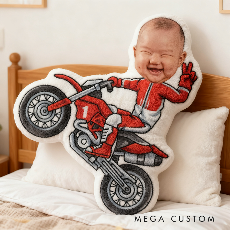 Personalized Formula Racer Pillow with Custom Face Design 3D Print Pillow 