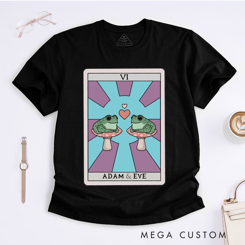 Personalized Tarot Lovers Classic T-Shirts Frog T-Shirt The Lovers Tarot Card Gift for Lovers