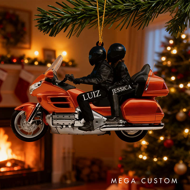  Personalized Motorcycle Couple Christmas Ornament 2025 Custom Name Funny Christmas Gift for Couple
