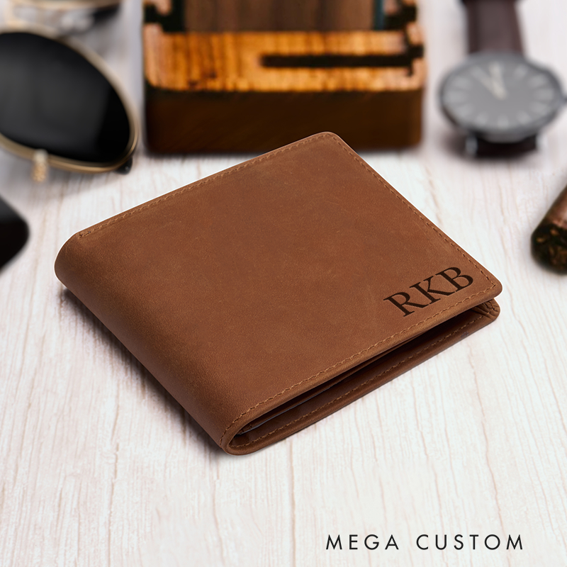 Personalized Leather Wallet Men's Wallet Custom Wallet for him Engraved Wallets with Name Minimalist Wallet Leather Gift For Him Gift for Husband Boyfriend Father