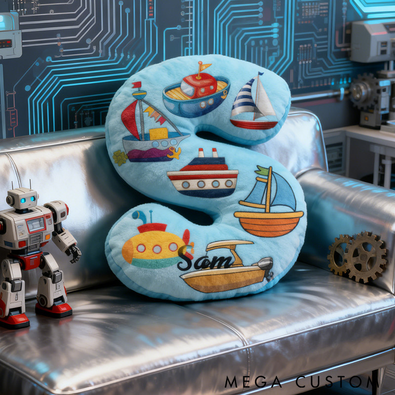 Personalized Fishing Boat Pillow Colorful Nautical Design Graphic 3D Print Soft Cushion for Fishing Enthusiasts Kids Room and Home Decor