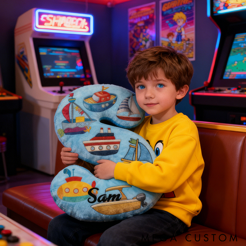 Personalized Fishing Boat Pillow Colorful Nautical Design Graphic 3D Print Soft Cushion for Fishing Enthusiasts Kids Room and Home Decor