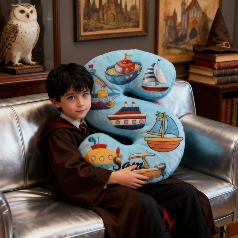 Personalized Fishing Boat Pillow Colorful Nautical Design Graphic 3D Print Soft Cushion for Fishing Enthusiasts Kids Room and Home Decor