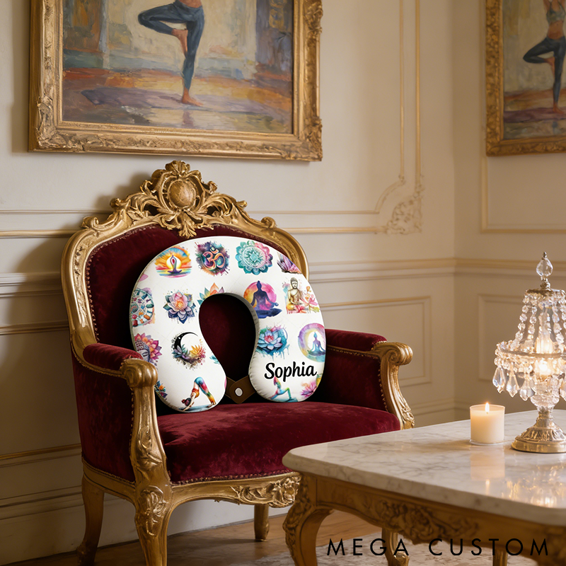 Personalized Yoga Neck Pillow with Mandala Design Comfortable Support for Meditation Travel Relaxation Perfect Yoga Gift