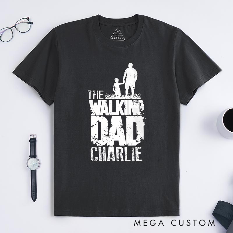Personalized the Walking Dad Mens Classic T-Shirts Father Horror Geeky Tshirt for Movie Lovers Father's Day