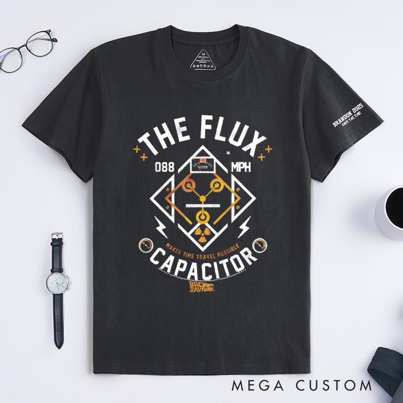 Personalized the Flux Capacitor Classic T-Shirts Future Fiction Movie Tshirt Geek Nerdy Movie Shirt
