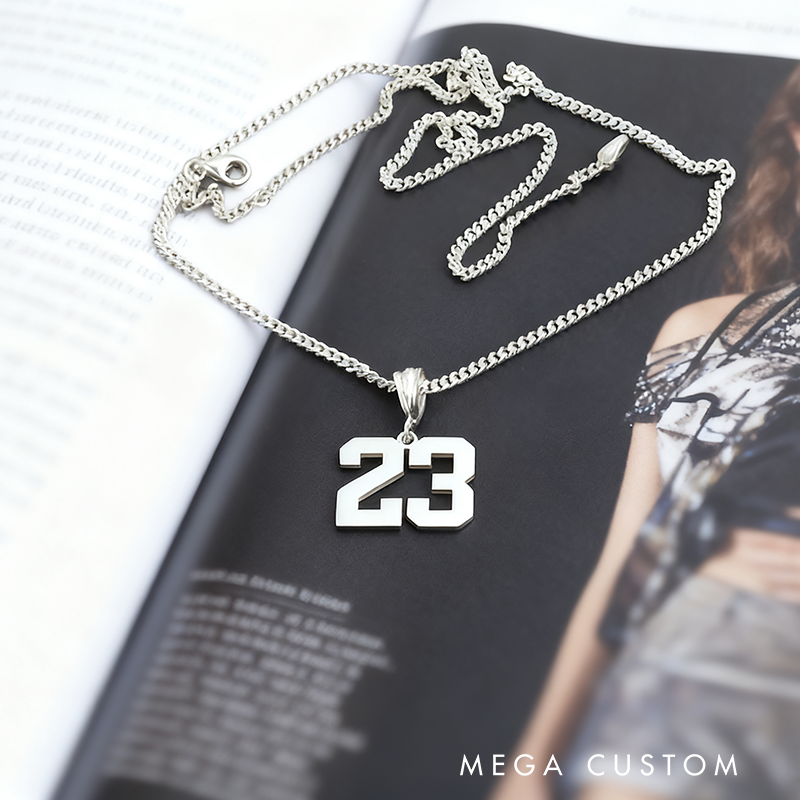 Personalized Stainless Steel Number Pendant Necklace