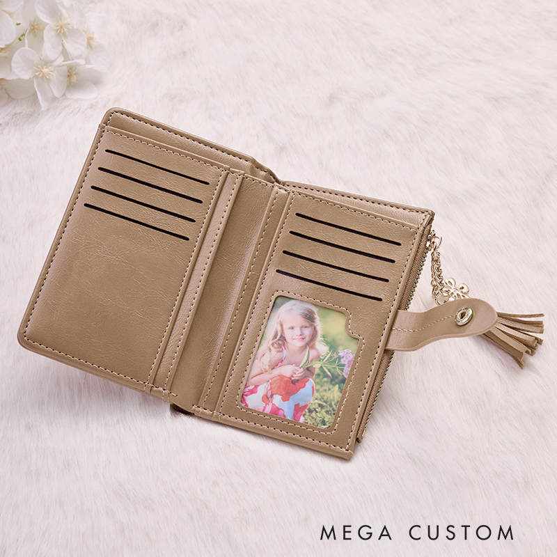Personalized Leather Wallet for Her Custom Leather Wallet with Name Leather Wallet With Zipper Purse Wallet Unique Gift for Her Birthday Gifts