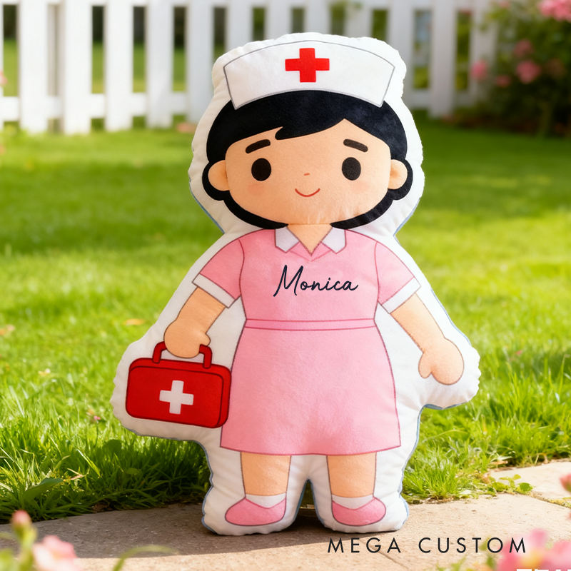 Personalized Cute Nurse Pillow with Custom Name Pillow Nurse Throw Pillow