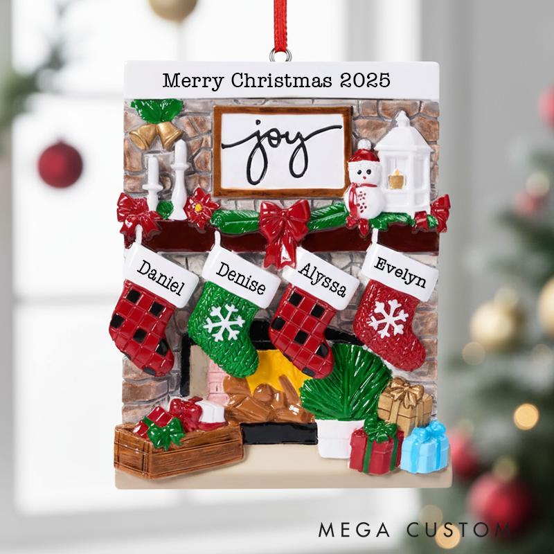 Personalized 2025 Christmas Ornament with Family Member Name Family Ornament Family of 3 4 5 Ornament Christmas Keepsake