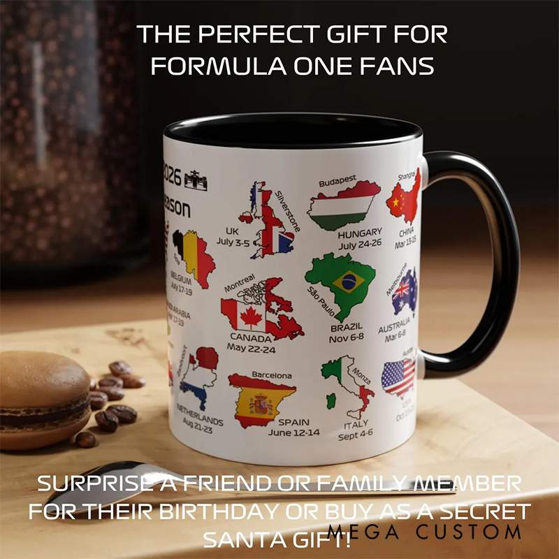 Personalized Formula 2026 Season Calendar Mug Race Car Fan Gift Racing Lover Gift Xmas Gift New Near Gift