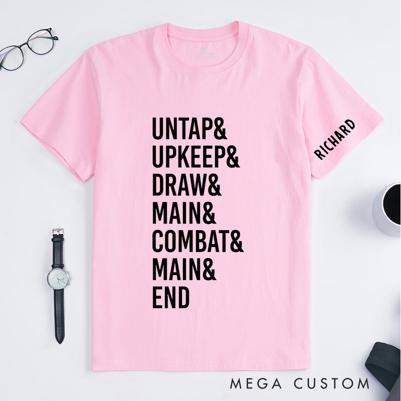 Personalized Card Game Phases Classic T-Shirts Casual Unisex Custom Gift Unique Gameplay Player Life Organizer For Strategy Board Game Lovers Fans
