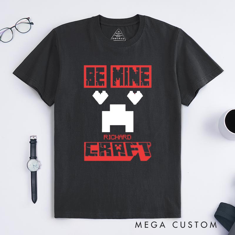 Personalized be Mine Classic T-Shirts Pixel Building Video Game Tshirt Fantasy Game Shirt