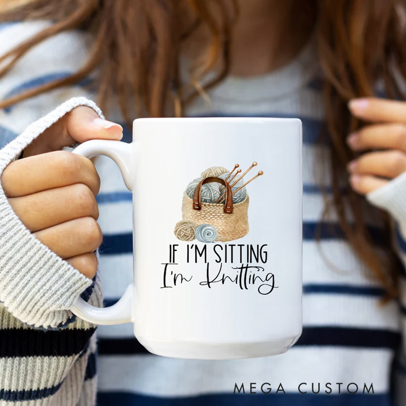 Personalized Knitting Coffee Mug Gifts for Knitting Lovers