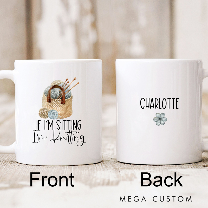 Personalized Knitting Coffee Mug Gifts for Knitting Lovers