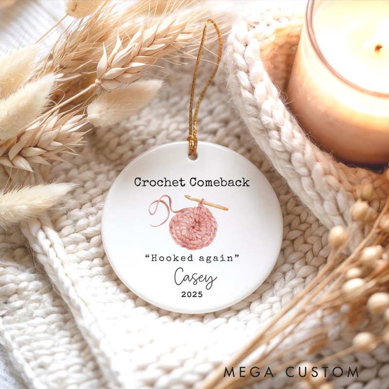 Personalized Knitting Ornament Funny Knitting Crocheting Gifts for Women Men Knitter Club Birthday Christmas Gift Crocheter Decor