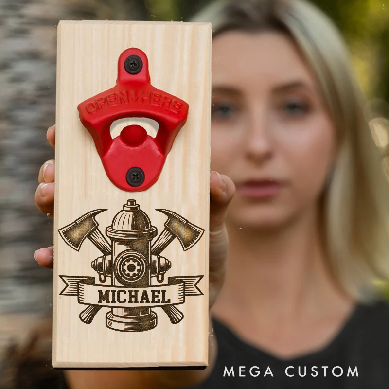 Personalized Firefighter Bottle Opener Custom Fireman Gift Fireman Gift for Dad