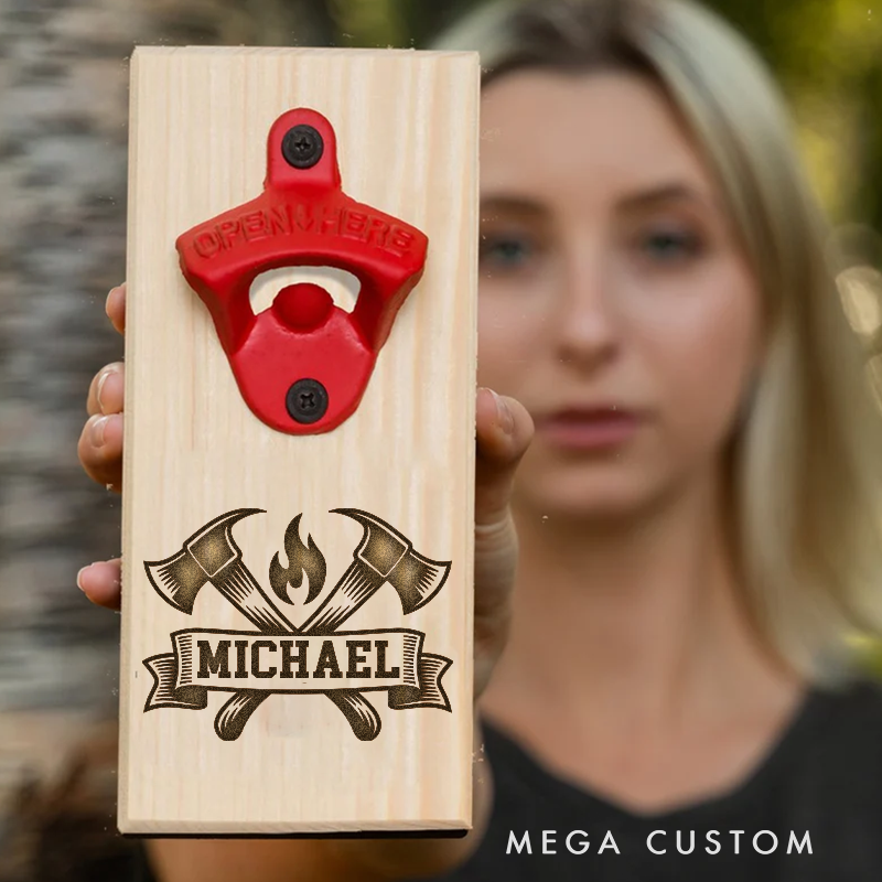 Personalized Firefighter Bottle Opener Custom Fireman Gift Fireman Gift for Dad