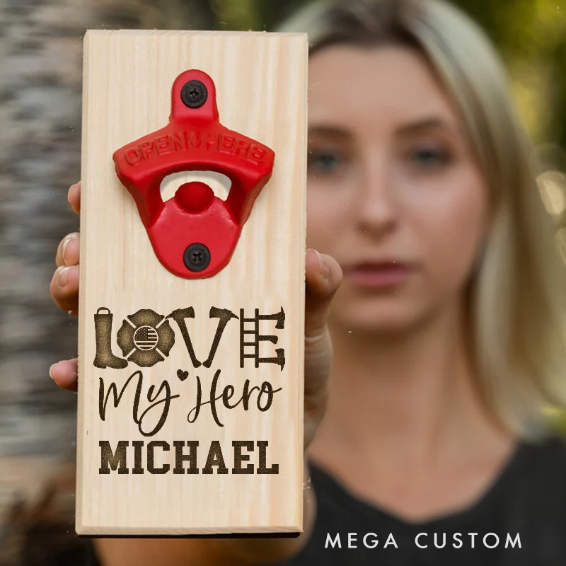 Personalized Firefighter Bottle Opener Custom Fireman Gift Fireman Gift for Dad