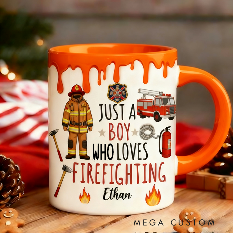 Personalized Firefighter Mugs Custom Firefighting Themed Mug for Boys