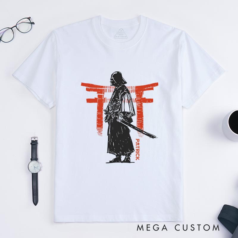 Personalized Black Samuri Galaxy Classic T-Shirts Japanese Style Geek Tshirt for Movie Lovers