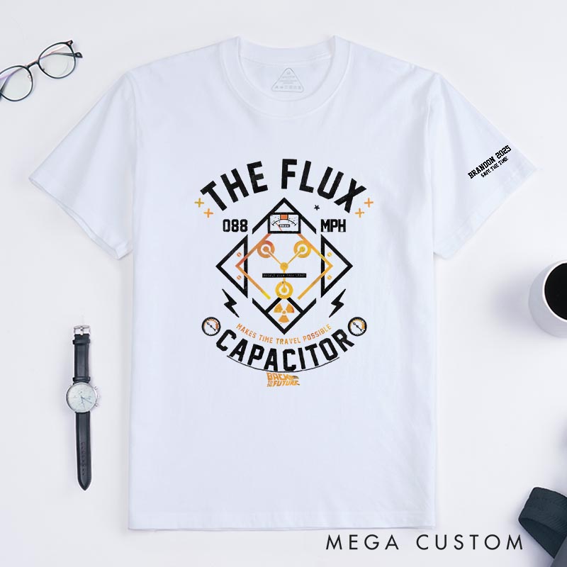 Personalized the Flux Capacitor Classic T-Shirts Future Fiction Movie Tshirt Geek Nerdy Movie Shirt