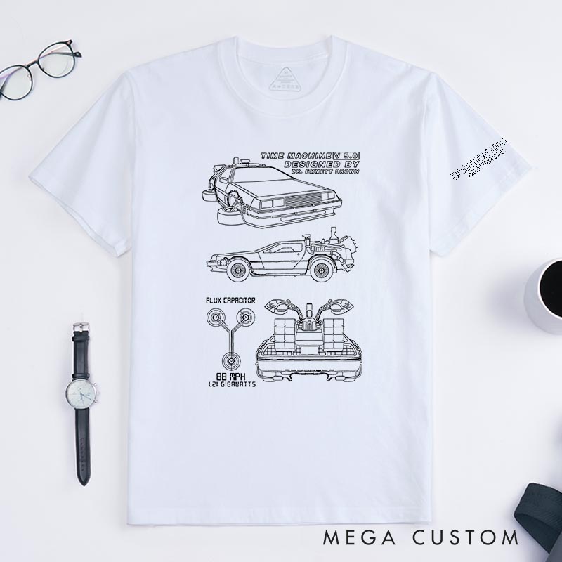 Personalized Time Machine Classic T-Shirts Future Fiction Movie Tshirt Geek Nerdy Movie Shirt