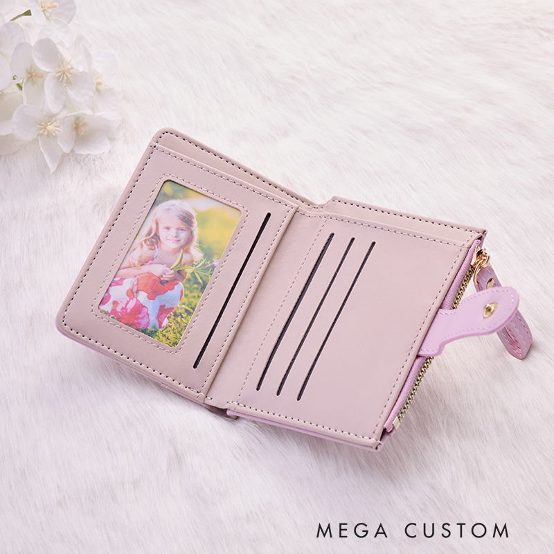 [Copy]Personalized Leather Wallet for Girl Birth Flower Wallet for Her Credit Card wallet Leather Wallet With Zipper Purse Wallet Cute wallet Unique Gift for Her Birthday Gifts