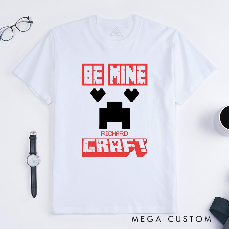 Personalized be Mine Classic T-Shirts Pixel Building Video Game Tshirt Fantasy Game Shirt