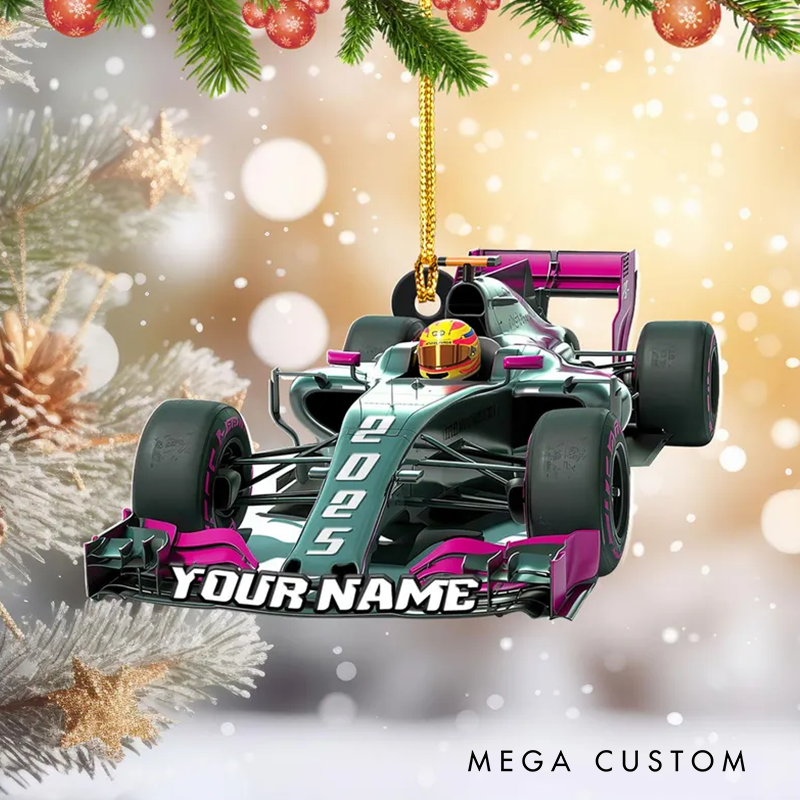 Personalized Race Car Christmas Ornament Race Car Tree Hanging Decor Gift For Race Car Lovers