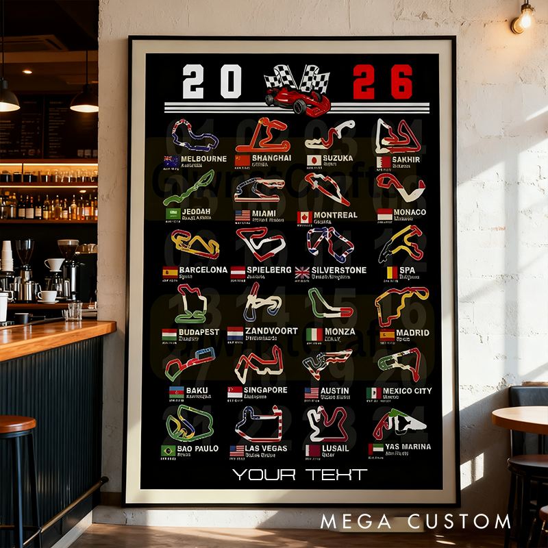  Personalized 2026 Racing Circuit Poster 