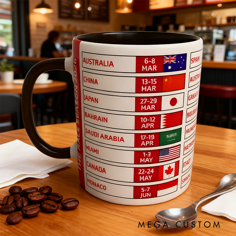 Personalized The Race Season 2026 Mug Racing Themed Mug Custom Racing Speed Lover Mug Xmas Gift 