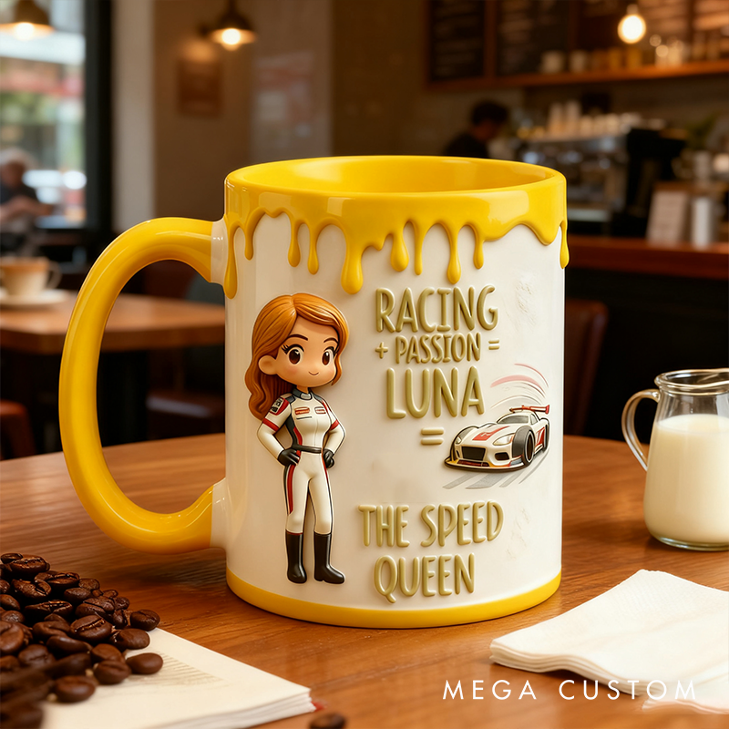 Personalized Speed Queen Mug Custom Racing Speed Lover Mug Xmas Gift 