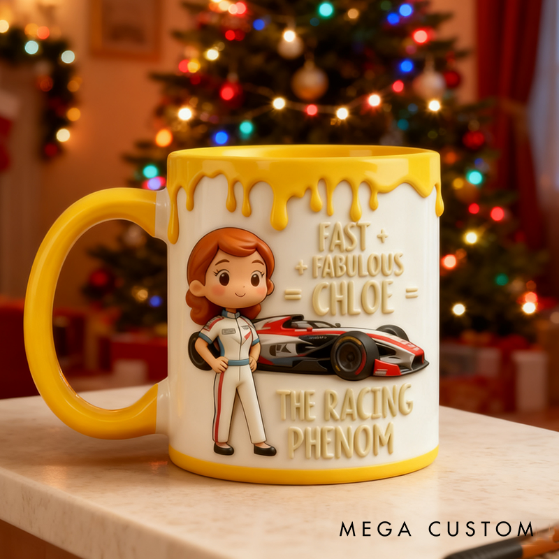 Personalized Racing Phenom Holiday Mug Custom Racing Speed Lover Mug Xmas Gift 