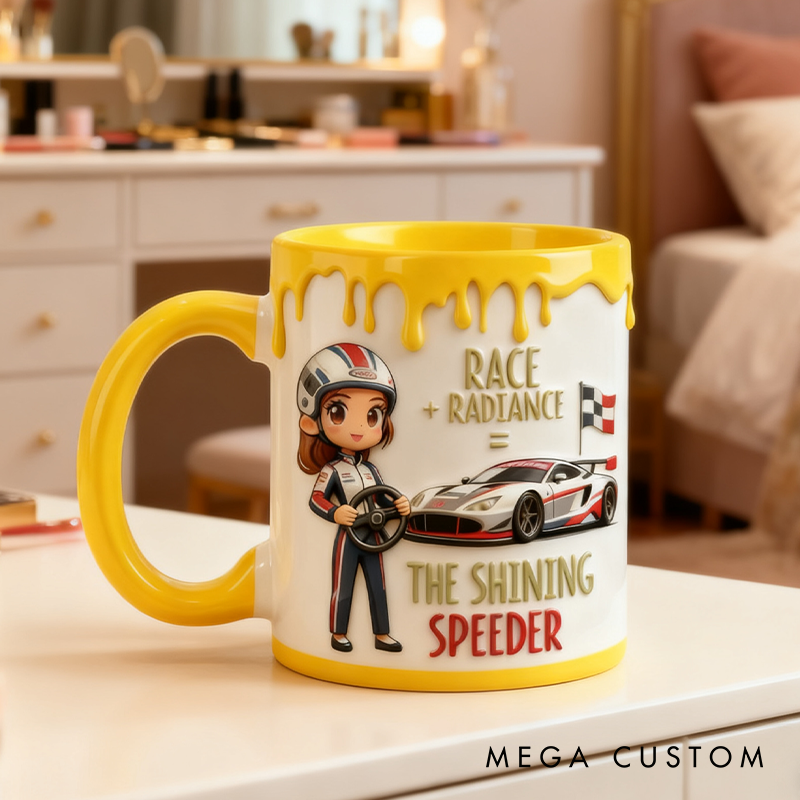 Personalized Shining Speeder Racing Mug Custom Racing Speed Lover Mug Xmas Gift 