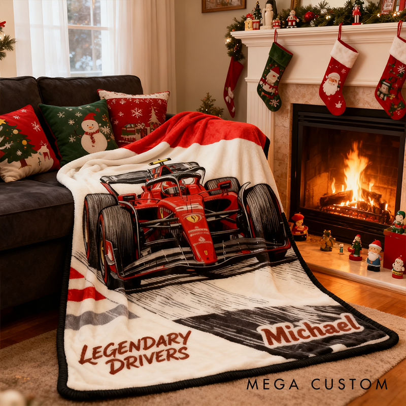 Personalized Legendary Drivers Racing Blanket Custom Name Racing Blanket Xmas Gift