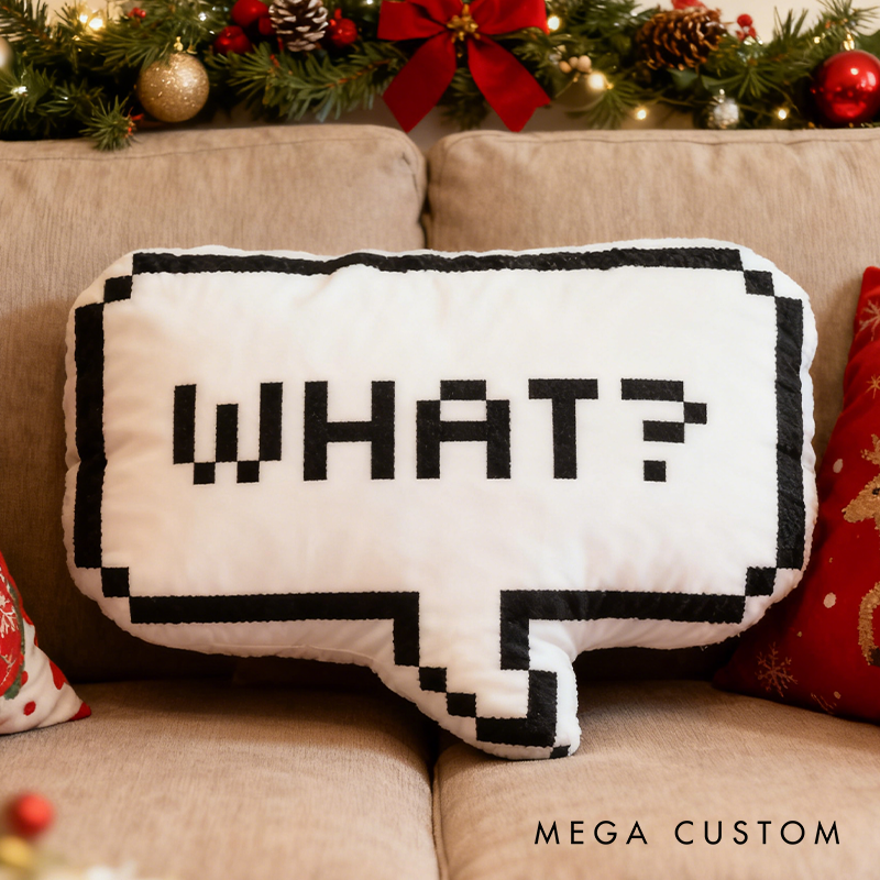 Personalized Pixel Speech Bubble Plush Pillow Custom Name Graphic 3D Print Pillow Gift for Officer