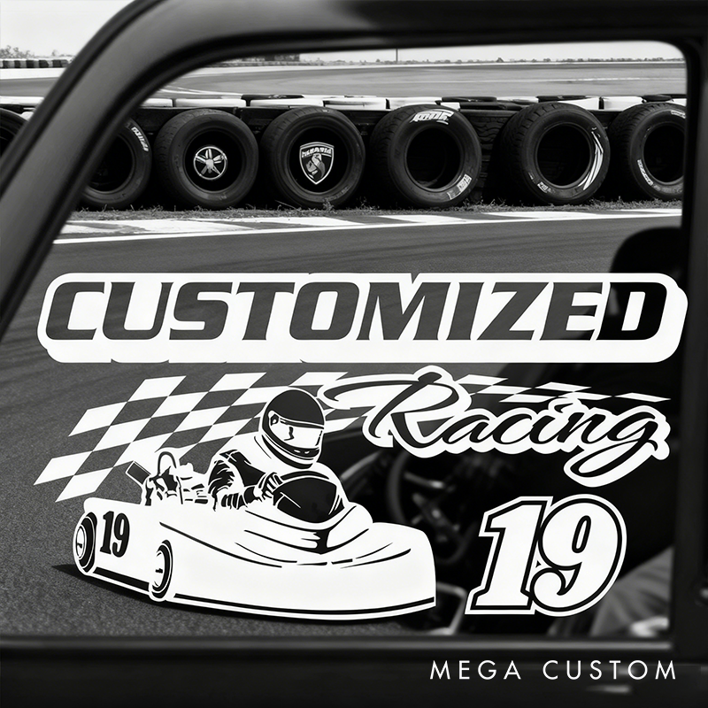 Personalized Racing Decal Sticker Custom Text Racing Car Decal Sticker Go Kart Racing Decal Xmas Gift