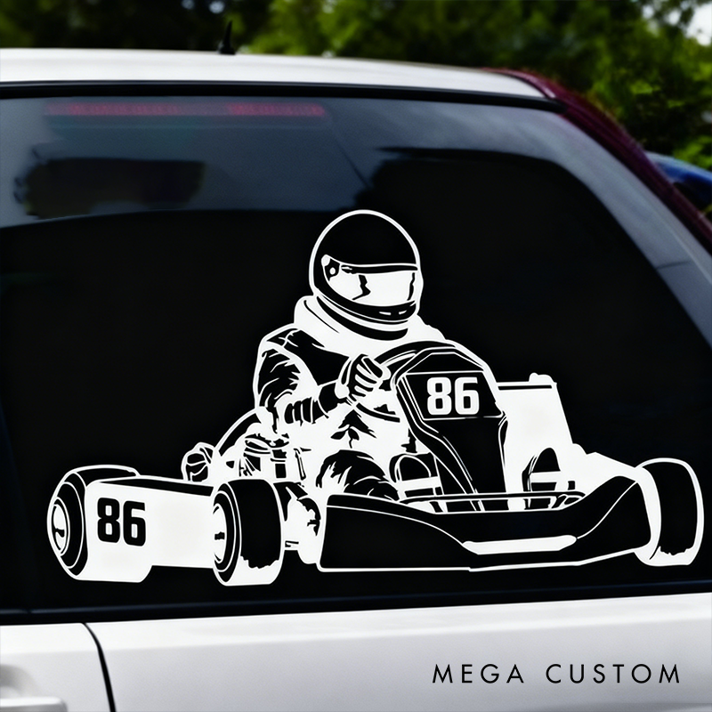 Personalized Racing Decal Sticker Custom Text Racing Car Decal Sticker Go Kart Racing Decal Xmas Gift