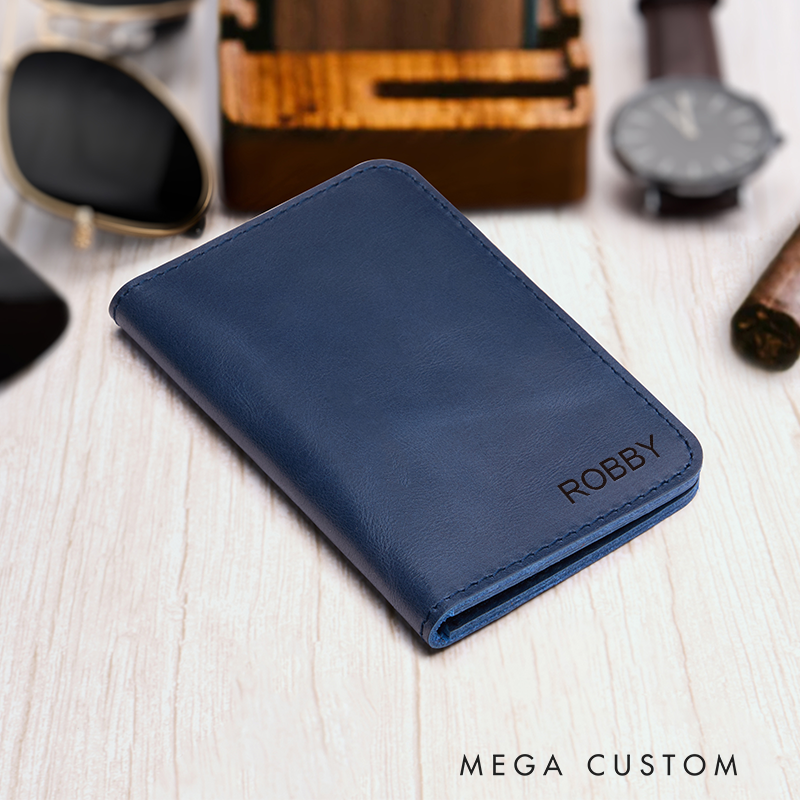 Personalized Leather Wallet Leather Card holder Engraved Mens Wallet Minimalist Wallet Slim Wallet ID Holder Anniversary Gift For Him Birthday Gifts for Boyfriend Dad Husband