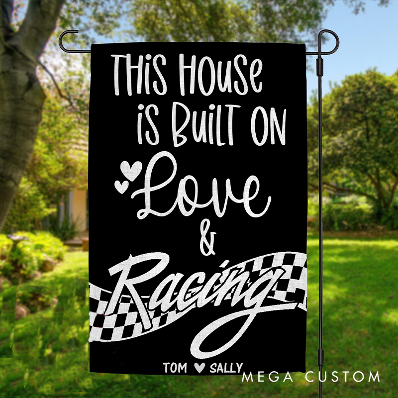 Personalized I Love You to the Moon Garden Design Flag Custom Racing Yard Flag Motorsports Porch Decoration