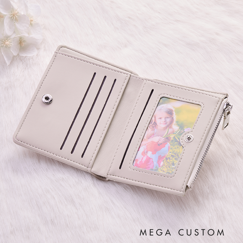 Personalized Leather Wallet for Girl Birth Flower Wallet for Her Purse Wallet Cute wallet Women's Purse Unique Gift for Her Birthday Gifts