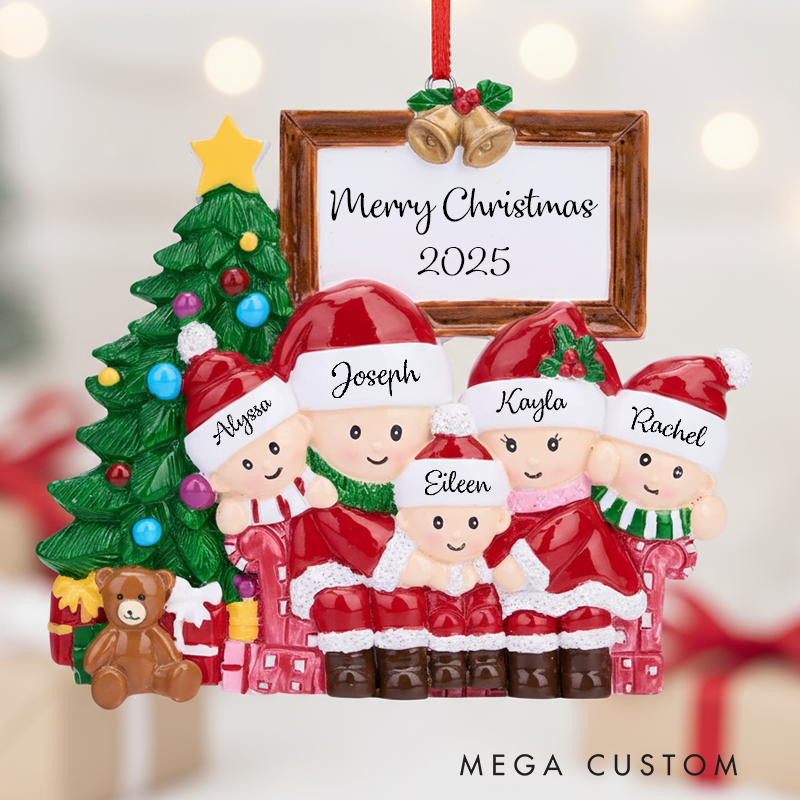 Personalized 2025 Christmas Ornament with Family Member Name Family Ornament Family of 3 4 5 Ornament Christmas Keepsake