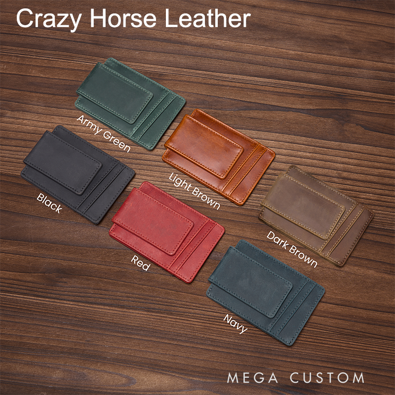 Personalized Leather Wallet Leather Card holder Engraved Mens Wallet Minimalist Wallet Slim Wallet ID Holder Anniversary Gift For Him Birthday Gifts for Boyfriend Dad Husband