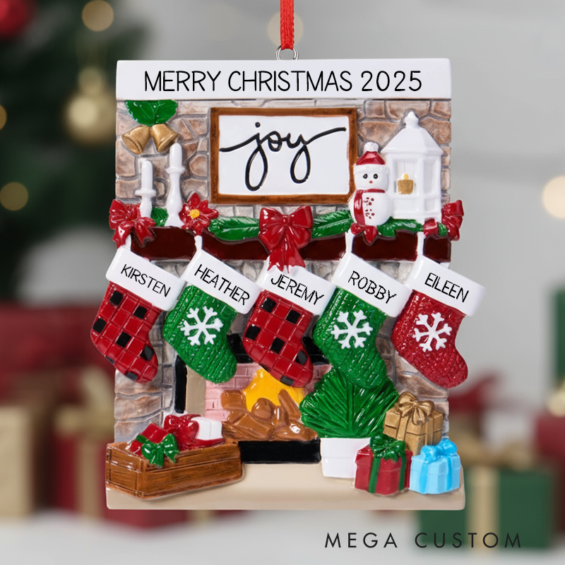 Personalized 2025 Christmas Ornament with Family Member Name Family Ornament Family of 3 4 5 Ornament Christmas Keepsake