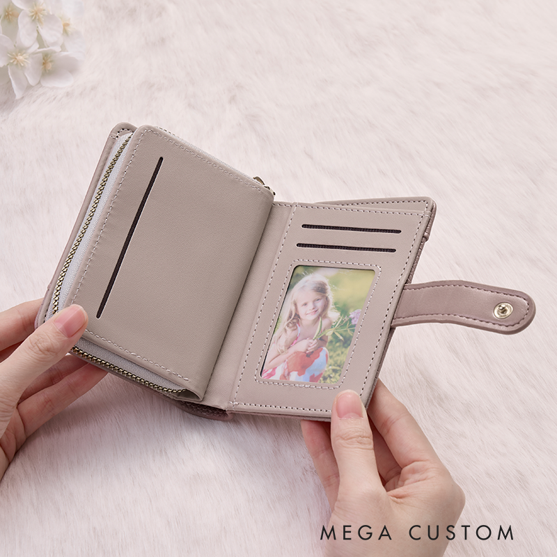 Personalized Leather Wallet for Her Custom Leather Wallet with Name Leather Wallet With Zipper Name Purse Wallet Unique Gift for Her Birthday Gifts