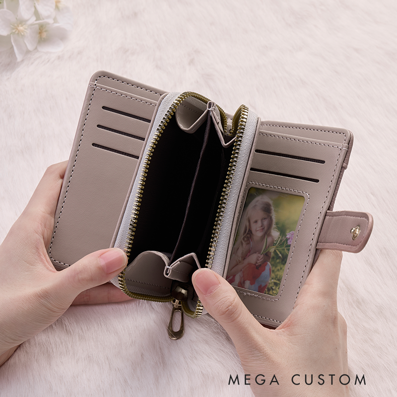 Personalized Leather Wallet for Her Custom Leather Wallet with Name Leather Wallet With Zipper Name Purse Wallet Unique Gift for Her Birthday Gifts
