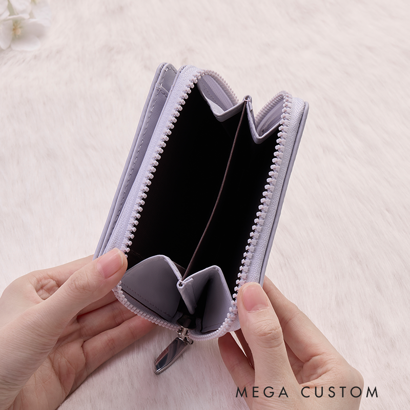 Personalized Leather Wristlet Wallet for Girl Birth Flower Wallet for Her Zipper Wallet Purse Wallet Cute wallet Women's Purse Unique Gift for Her Birthday Gifts