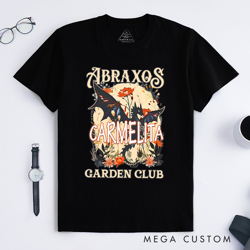 Personalized Garden Club Classic T-Shirts Fantasy Book Lover Shirt Bookish Gift Flower Shirt Dragon Shirt Reading Gift Gardening Gift