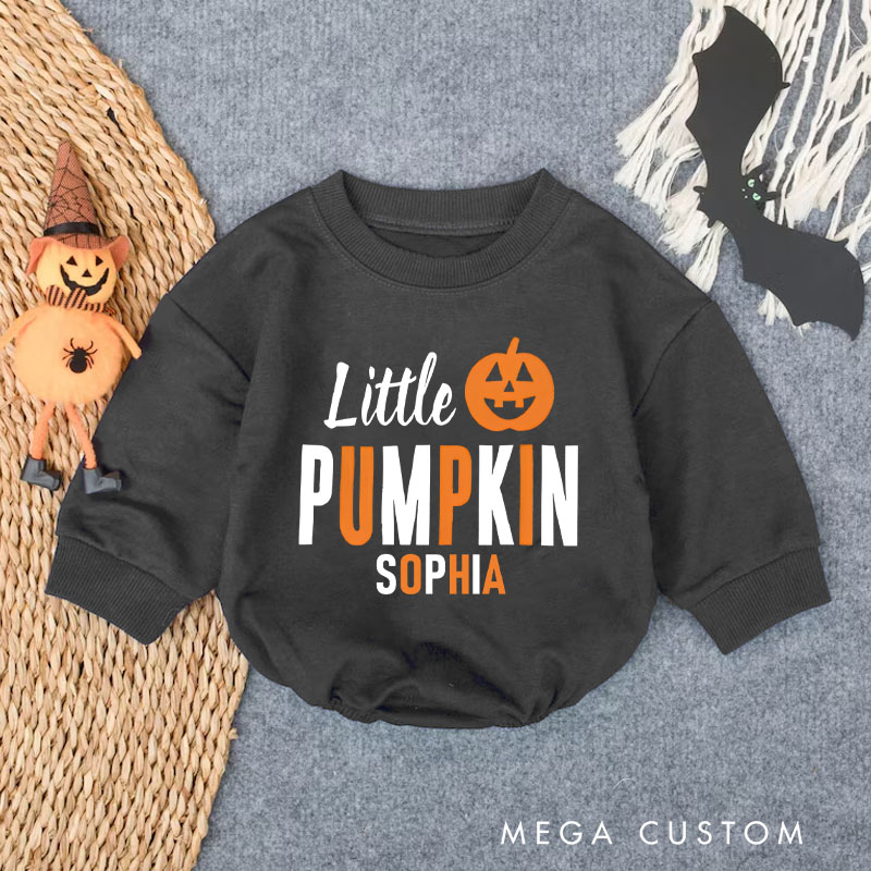 Personalized Little Pumpkin Baby Bodysuit for Adorable First Halloween Outfits
